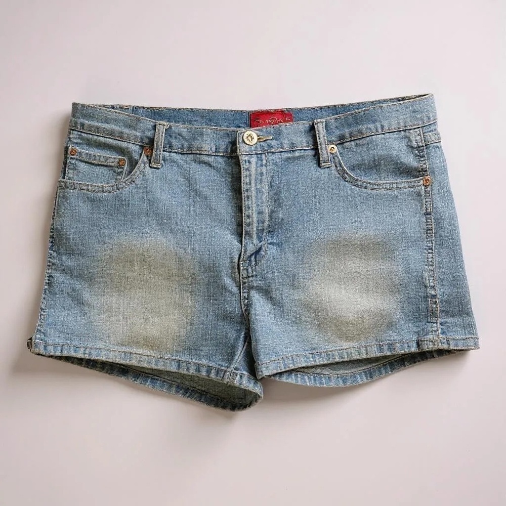 South Pole Light Wash Distressed Jean Shorts with Cuffed Hem size 11